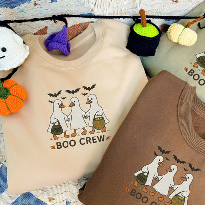 Halloween Personalized Embroidered Gooses Boo Crew Hoodie Sweatshirt T-Shirt