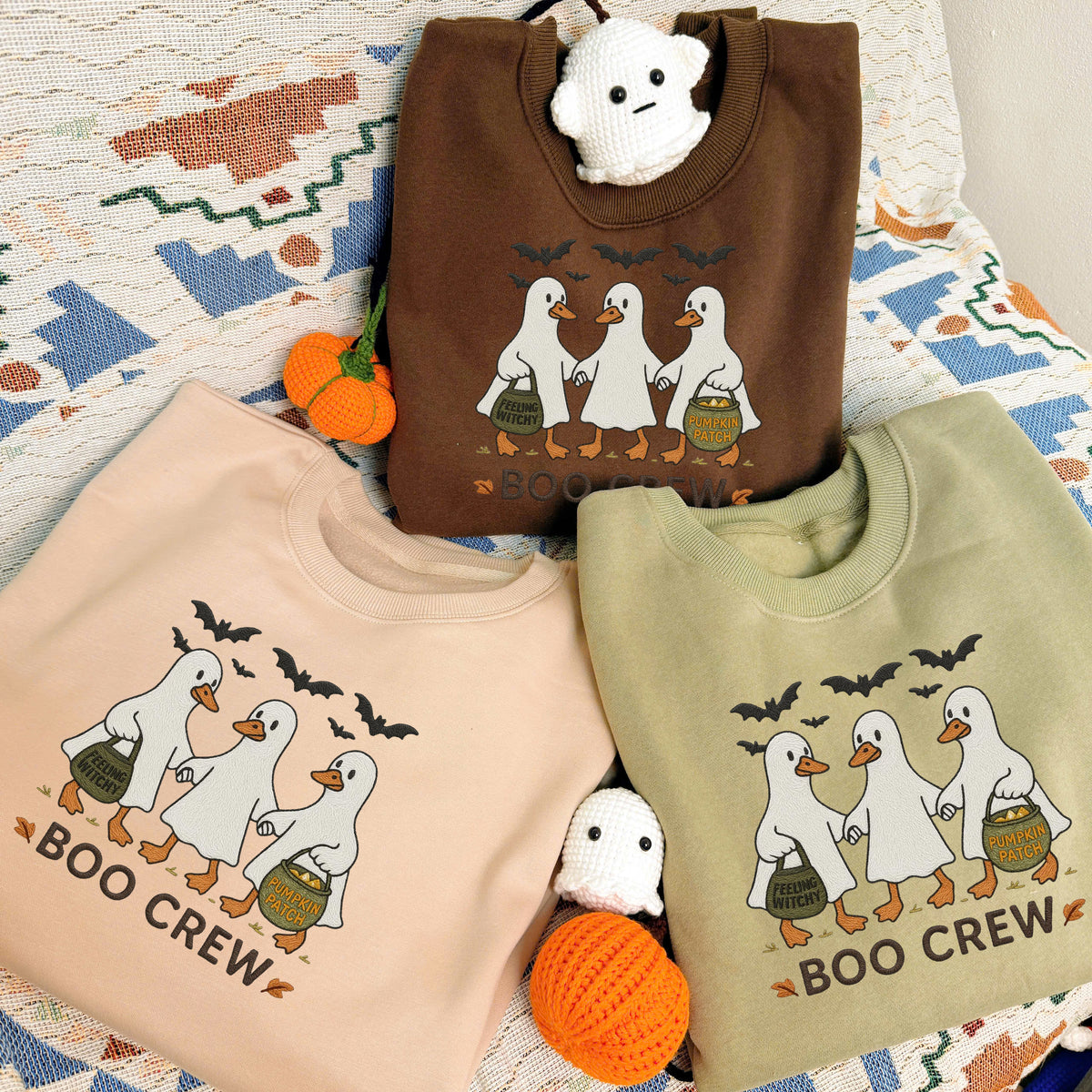 Halloween Personalized Embroidered Gooses Boo Crew Hoodie Sweatshirt T-Shirt