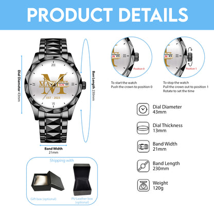Personalized Name & Year Watch Father's Day Gift For Him
