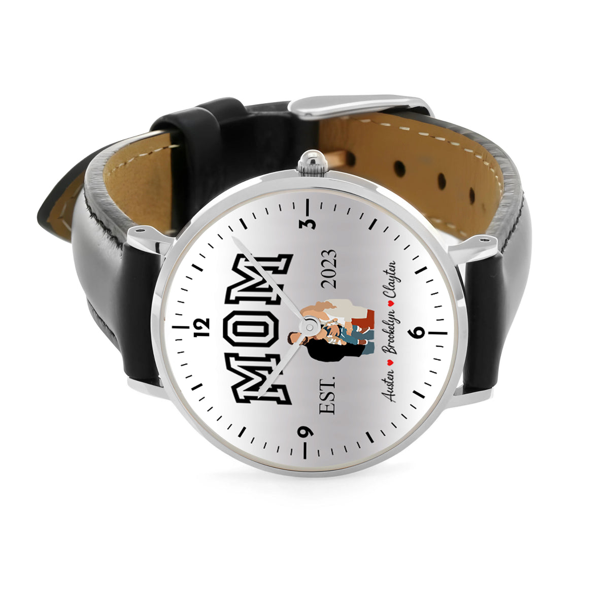 Mother's Day Personalized Family Photo & Kids’ Names Quartz Watch