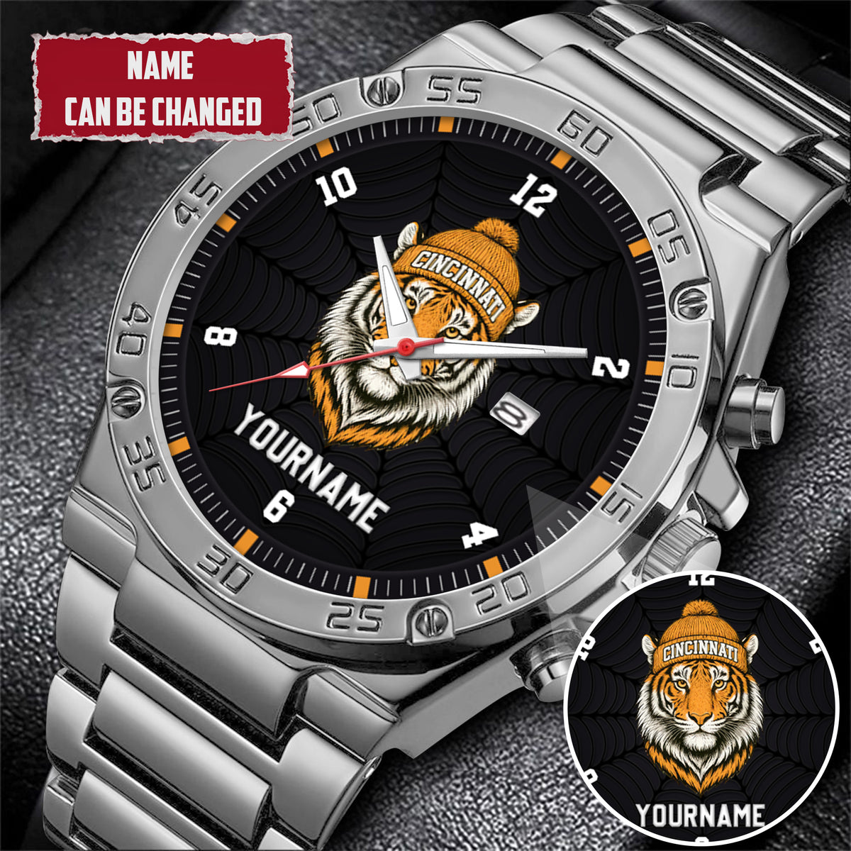 Personalized Retro Mascot Football Custom Name Watch Father's Day Gift For Him