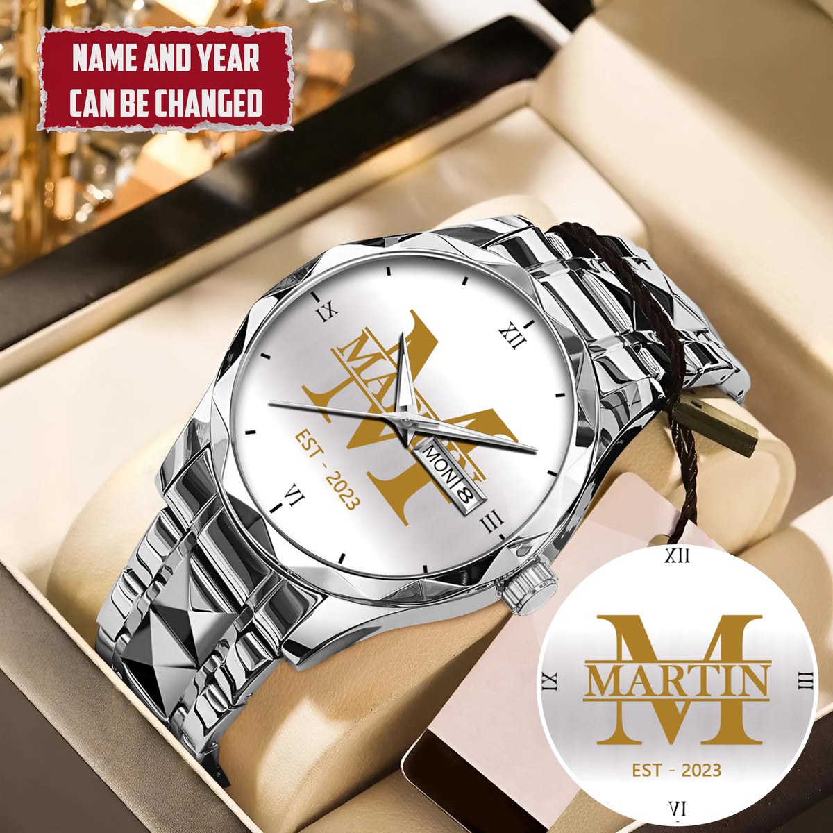 Personalized Name & Year Watch Father's Day Gift For Him