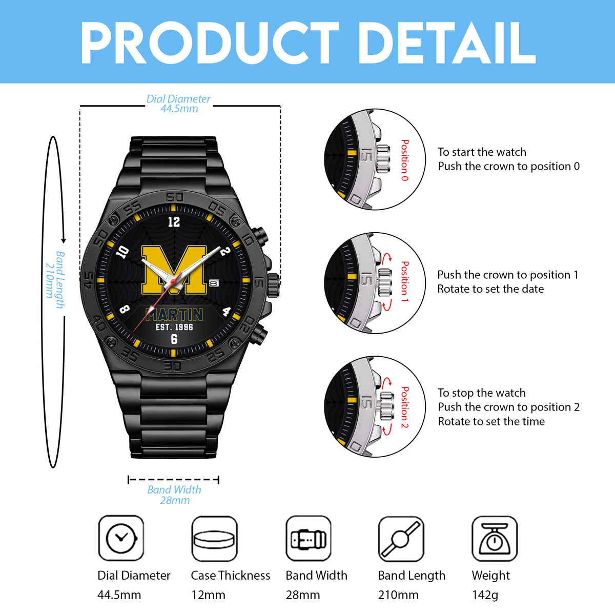 Personalized Name Quartz Watch Father's Day Gift For Him