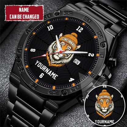 Personalized Retro Mascot Football Custom Name Watch Father's Day Gift For Him