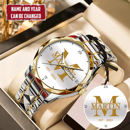 Personalized Name & Year Watch Father's Day Gift For Him