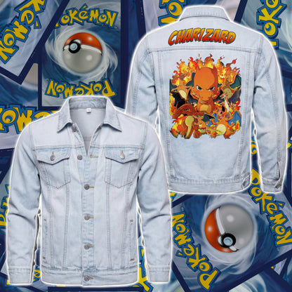 PKM Charizard Custom Lightweight Denim Jacket