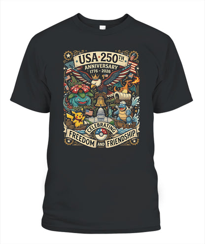 PKM 250 Years of Freedom 1776–2026 Patriotic Printed Graphic Hoodie Sweatshirt T-Shirt