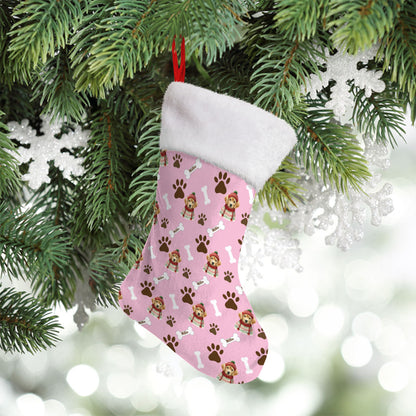 Personalized Pup In Ugly Sweater Stockings