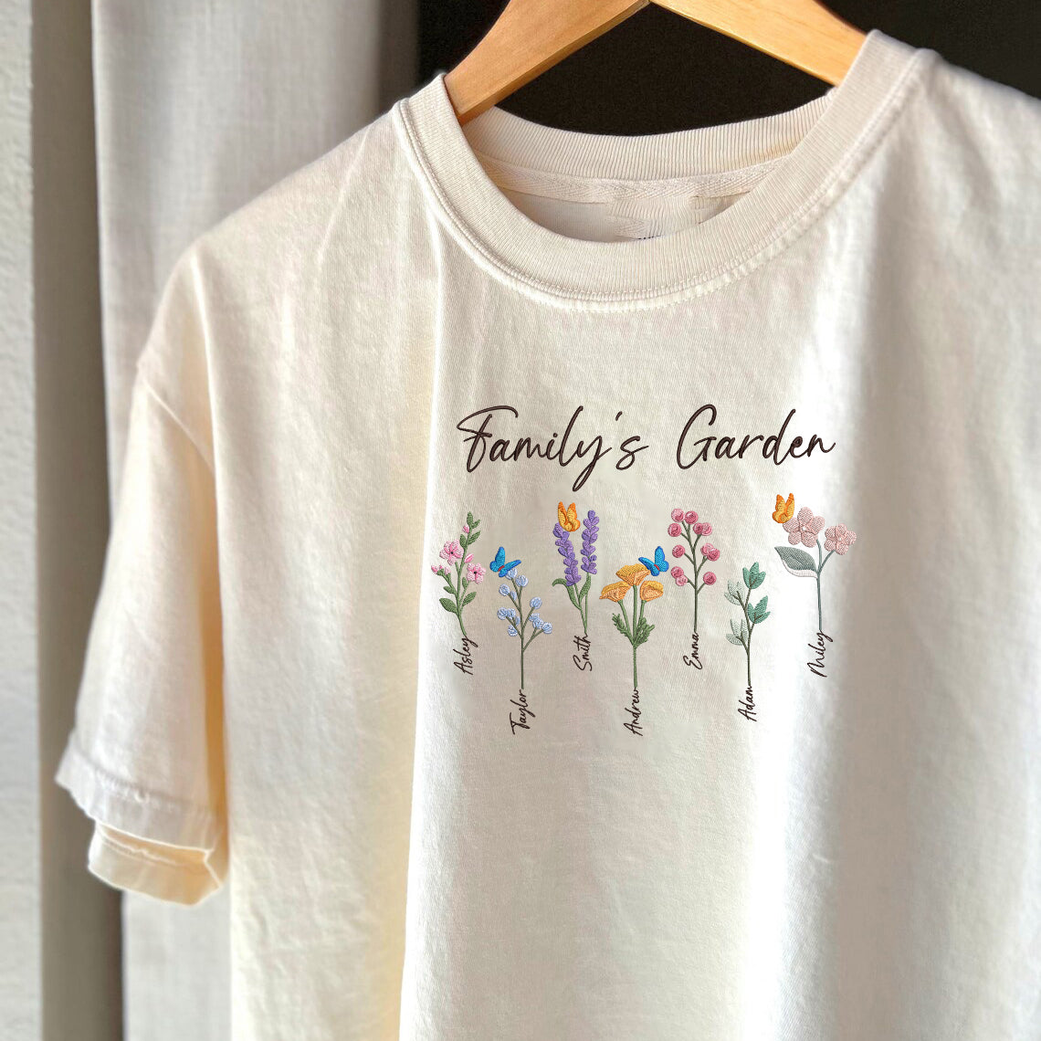 Personalized Embroidered Family's Garden Hoodie Sweatshirt T-Shirt