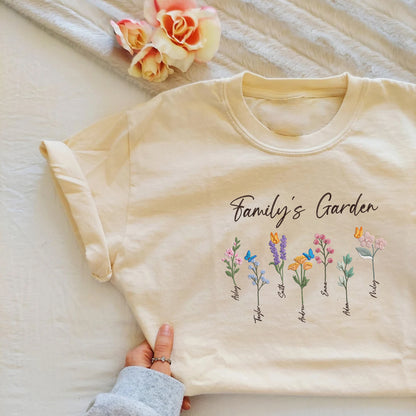 Personalized Embroidered Family's Garden Hoodie Sweatshirt T-Shirt