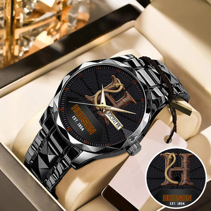 Personalized Western Letter Name Quartz Watch Father's Day Gift For Him