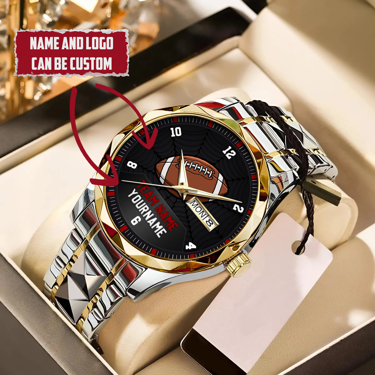 American Football Personalized Team Name & Name Quartz Watch