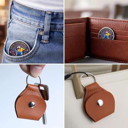 Pokémon 30th Anniversary Printed Commemorative Coin With Pocket Hug Leather Keychain