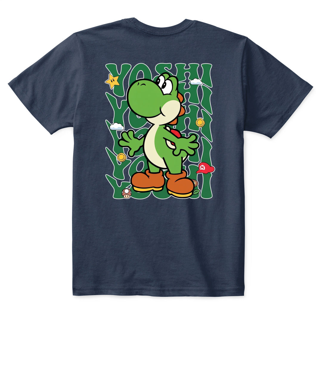 Classic Mario Yoshi Action 2-Side Printed Graphic Shirt