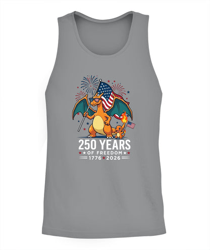 Charizard Charmander 250 Years of Freedom 1776–2026 Patriotic Printed Graphic Hoodie Sweatshirt T-Shirt