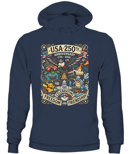 PKM 250 Years of Freedom 1776–2026 Patriotic Printed Graphic Hoodie Sweatshirt T-Shirt