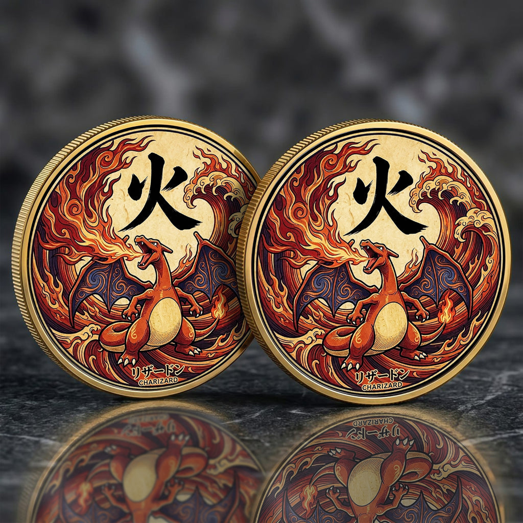 PKM Charizard Kanji Commemorative Coin – Limited Edition Collector’s Coin