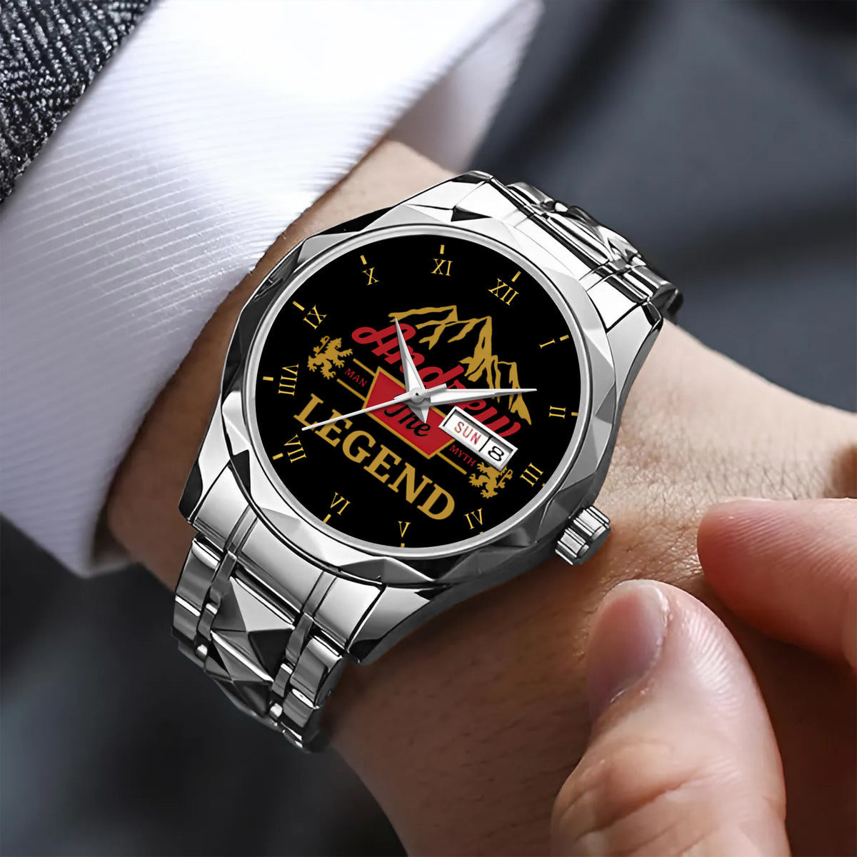 Father's Day Gift For Dad Custom Name The Man The Myth The Legend Limited Edition Watch