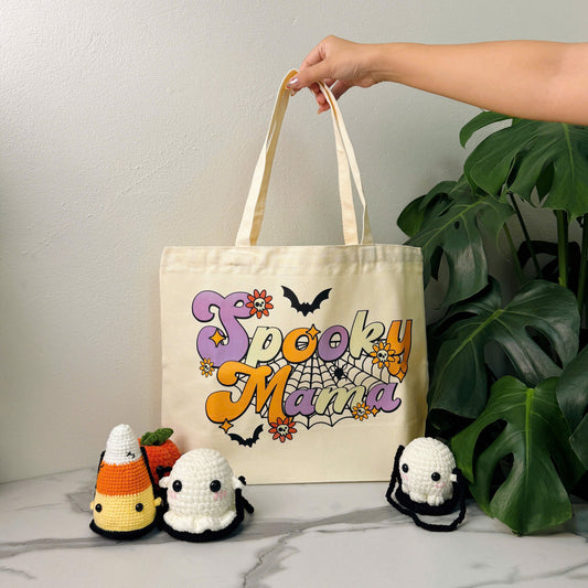 Spooky Mama Halloween Tote Bag, Trick or Treat Totes, Halloween Bags, Spooky Season