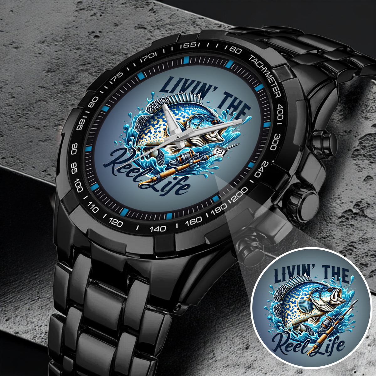 Fishing Personalized Living The Reel Live Quartz Watch Father's Day Gift For Him