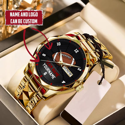 American Football Personalized Team Name & Name Quartz Watch