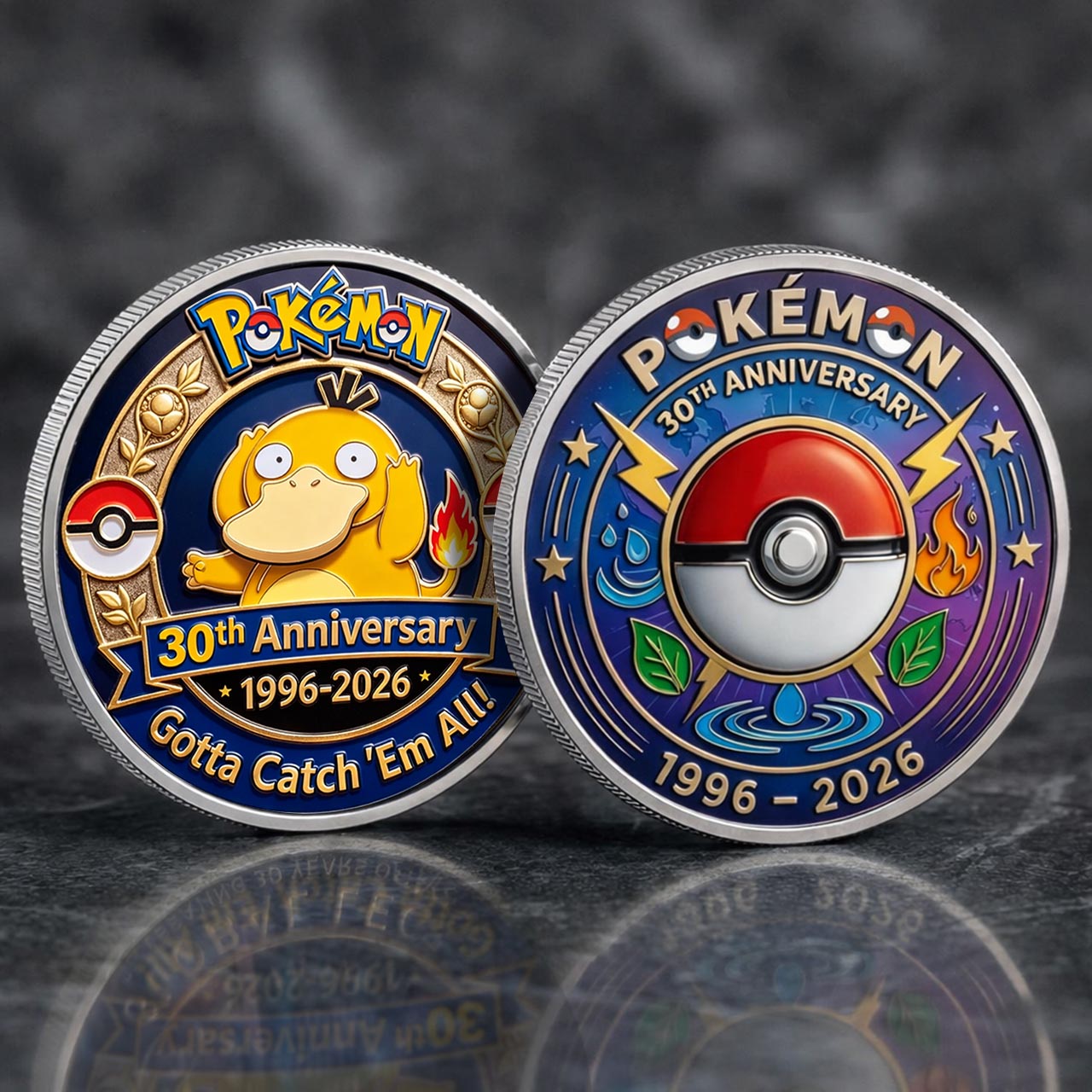 Poke 30th Anniversary Psyduck Collector Edition Printed Coin