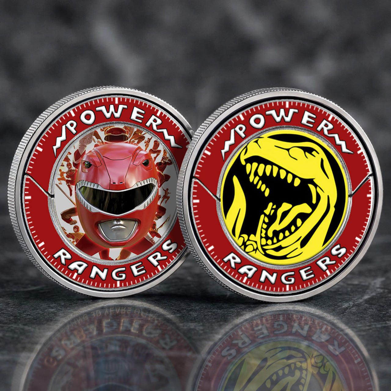 Set Of 7 Mighty Morphin Power Rangers Printed Commemorative Coin