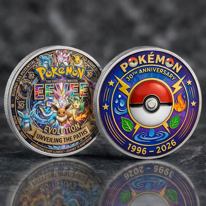 Poke 30th Anniversary Eevee Evolution Printed Commemorative Coin