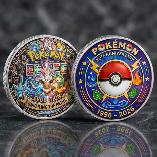 Poke 30th Anniversary Eevee Evolution Printed Commemorative Coin