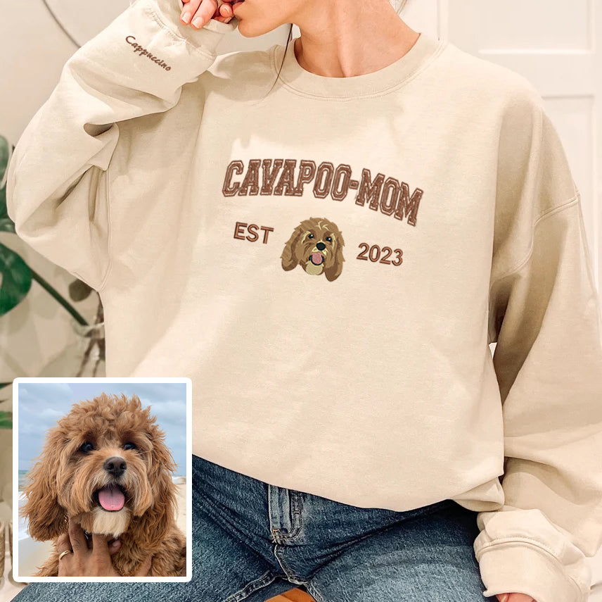 Mother's Day Personalized Embroidered Pet Dog Cat Breed Hoodie Sweatshirt T-Shirt