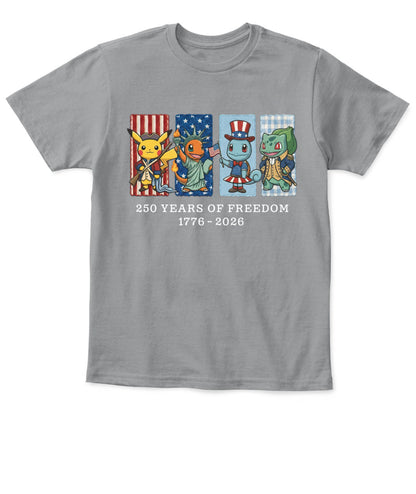 Pokemon 250 Years of Freedom 1776–2026 Patriotic Embroidered Graphic Quarter-Zip Sweatshirt, Hoodie Sweatshirt T-Shirt
