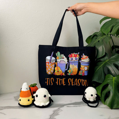 Tis The Season Halloween Tote Bag, Trick or Treat Totes, Halloween Bags, Spooky Season