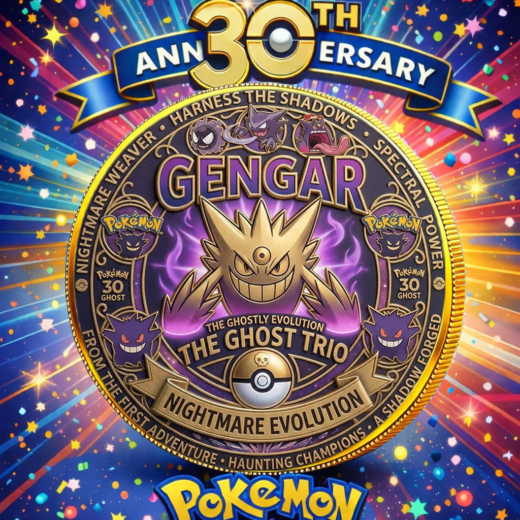 Poke 30th Anniversary Nightmare Evolution Printed Commemorative Coin