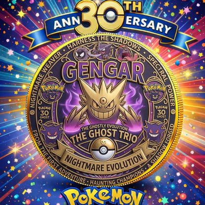 Poke 30th Anniversary Nightmare Evolution Printed Commemorative Coin