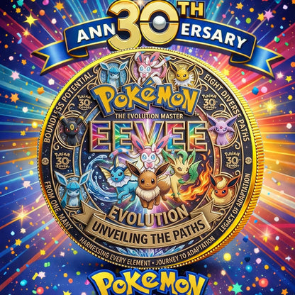 Poke 30th Anniversary Eevee Evolution Printed Commemorative Coin