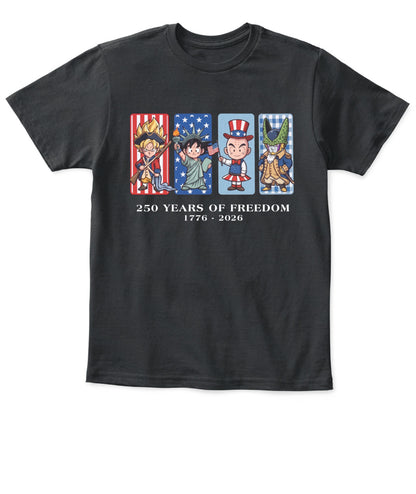DragonBall 250 Years of Freedom 1776–2026 Patriotic Printed Graphic Hoodie Sweatshirt T-Shirt