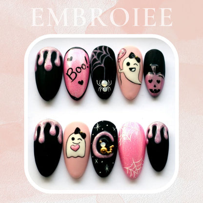 Pickaboo Sweet Halloween Hand-painted Press On Nails