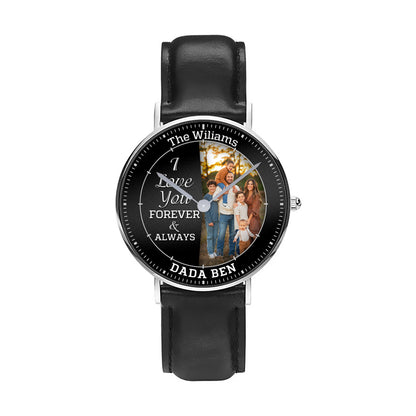 Personalized Family Photo I Love You Forever & Always Watch Mother's Day Gift For Mom