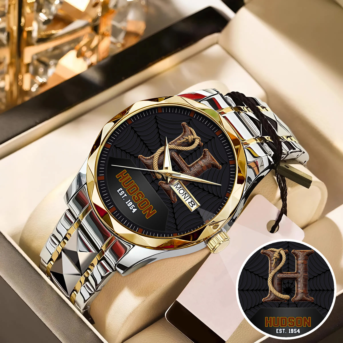 Personalized Western Letter Name Quartz Watch Father's Day Gift For Him