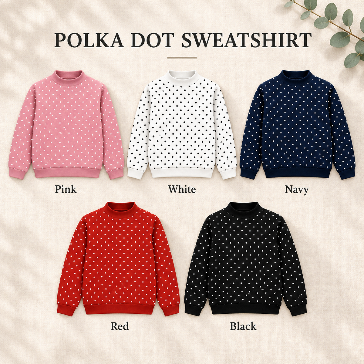 Personalized Embroidered Polka Dot Sweatshirt