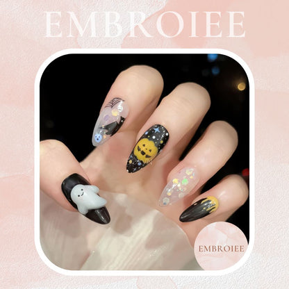 Adorable Ghost Glow Hand-painted Press On Nails