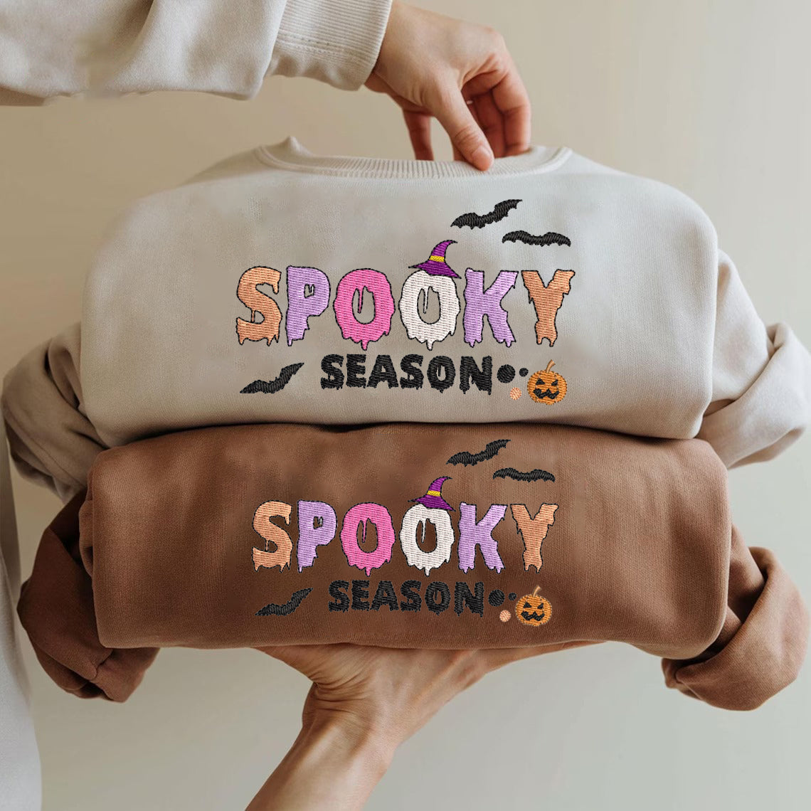 Halloween Personalized Embroidered Spooky Season Hoodie Sweatshirt T-Shirt