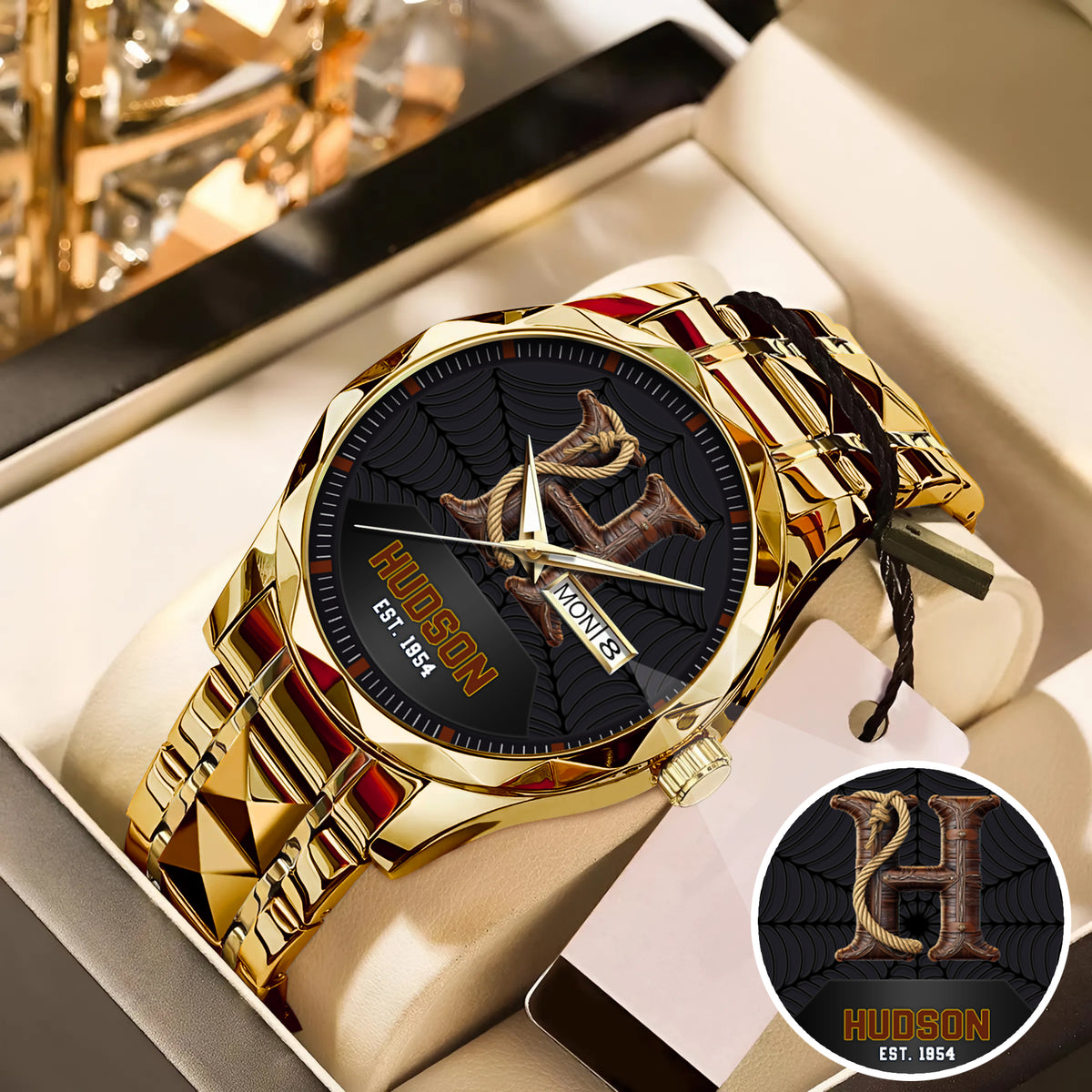 Personalized Western Letter Name Quartz Watch Father's Day Gift For Him