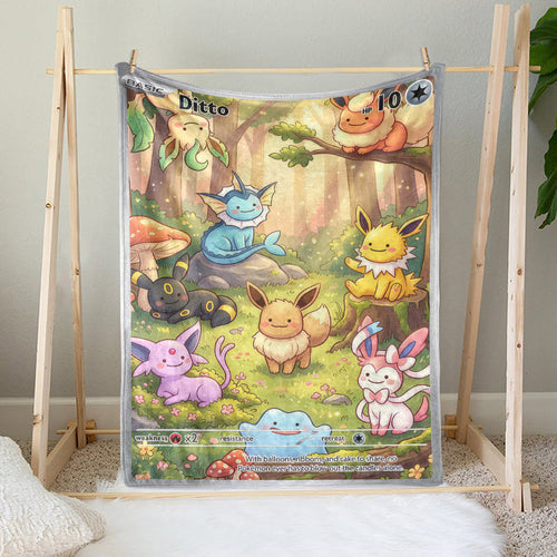 PKM Eevee Evolution Custom Fleece Blanket