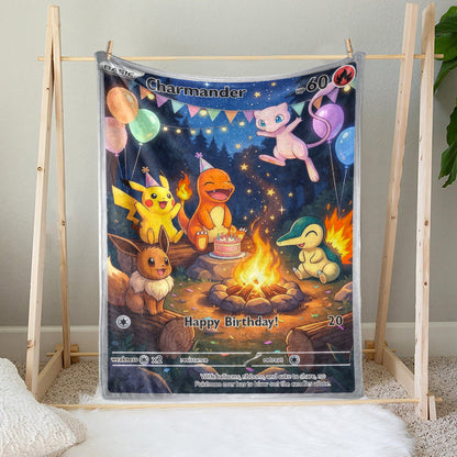 PKM Charmander Birthday Gift Custom Fleece Blanket