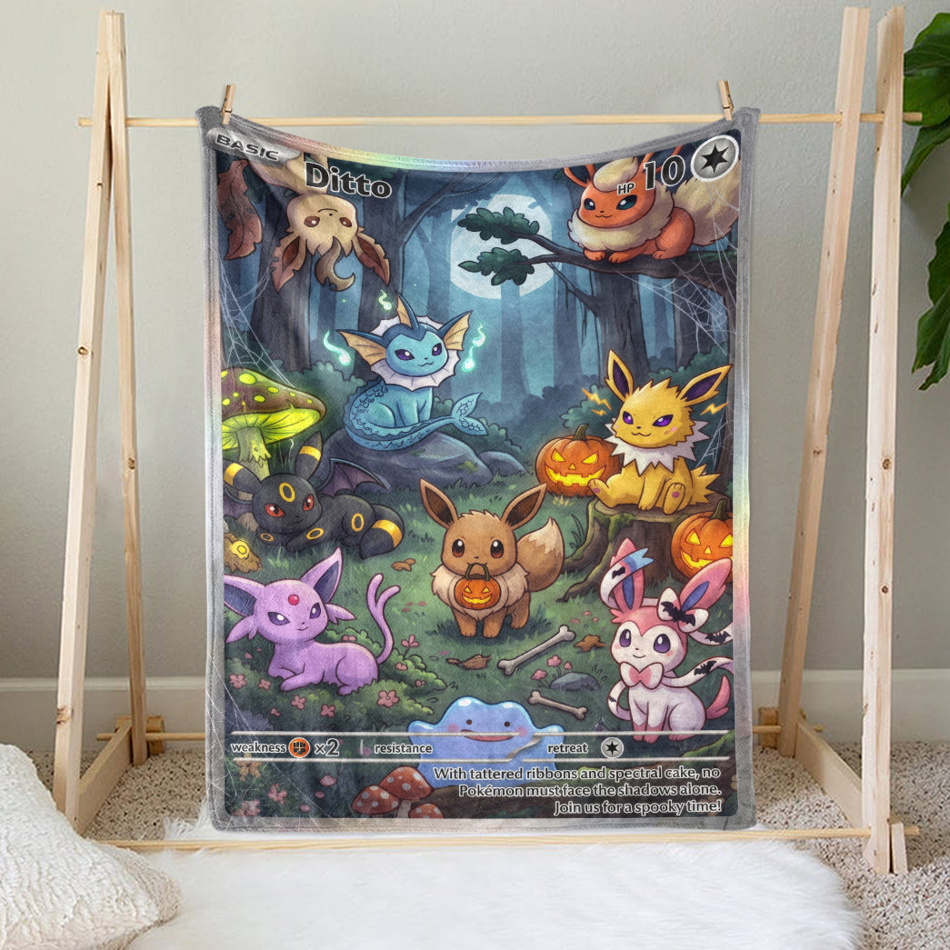 PKM Ditto And Eevee Evolution Custom Fleece Blanket