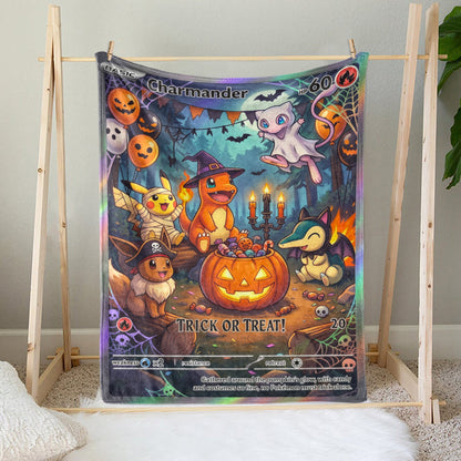 PKM Charmander Trick Or Treat Custom Fleece Blanket