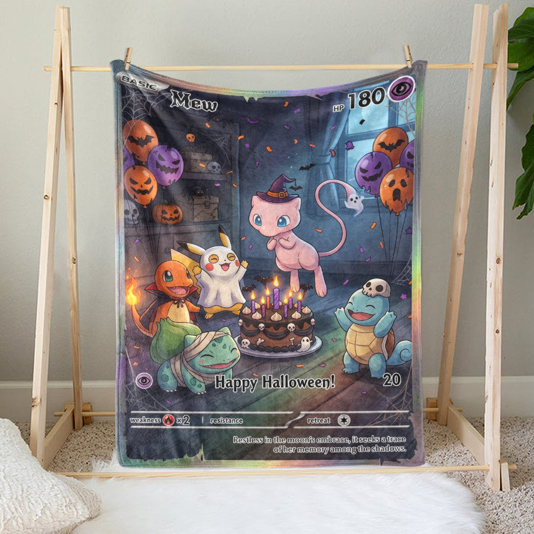 PKM Mew Happy Halloween Custom Fleece Blanket