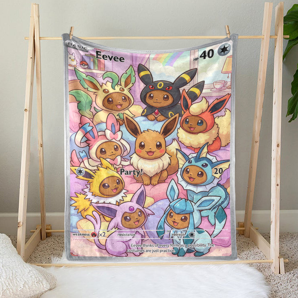 PKM Eevee Evolution Custom Fleece Blanket