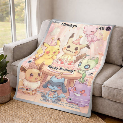 PKM Mimikyu Birthday Gift Custom Fleece Blanket